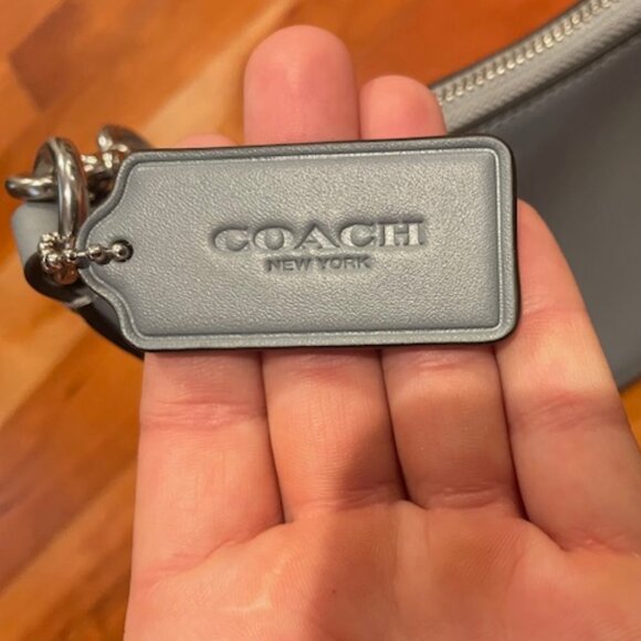 Coach Mira Shoulder Bag in Gray / Blue Glovetanned Leather + Chain Strap CM583 - Picture 13 of 14